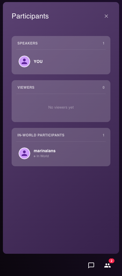 Participants tab
